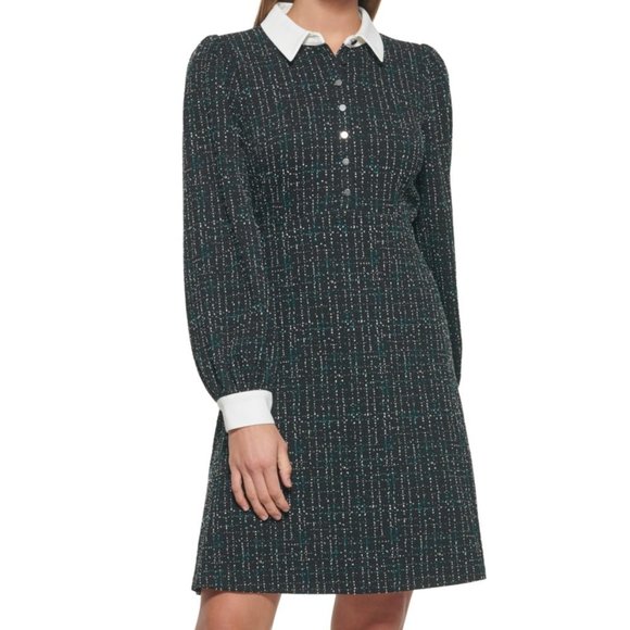 Collared Fit & Flare Dress - Picture 1 of 9